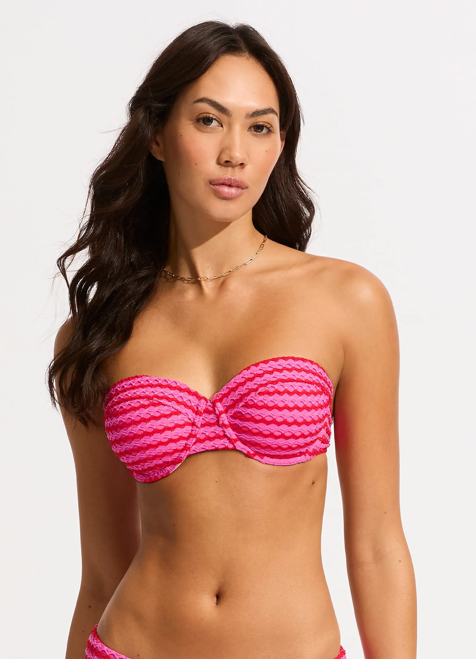 Mesh Effect Bustier Bikini Top - Chilli Red sold by Seafolly product image thumbnail 2