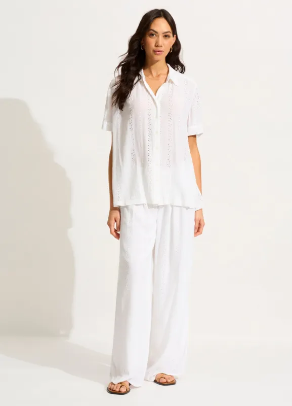 Broderie Short Sleeve Shirt - White sold by Seafolly