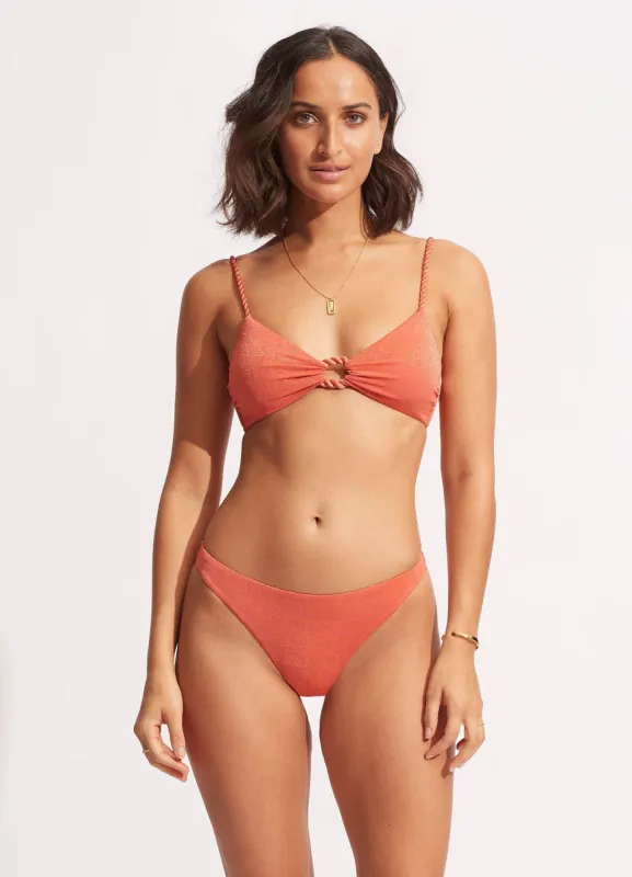 Poolside High Cut Rio - Pink Chintz sold by Seafolly