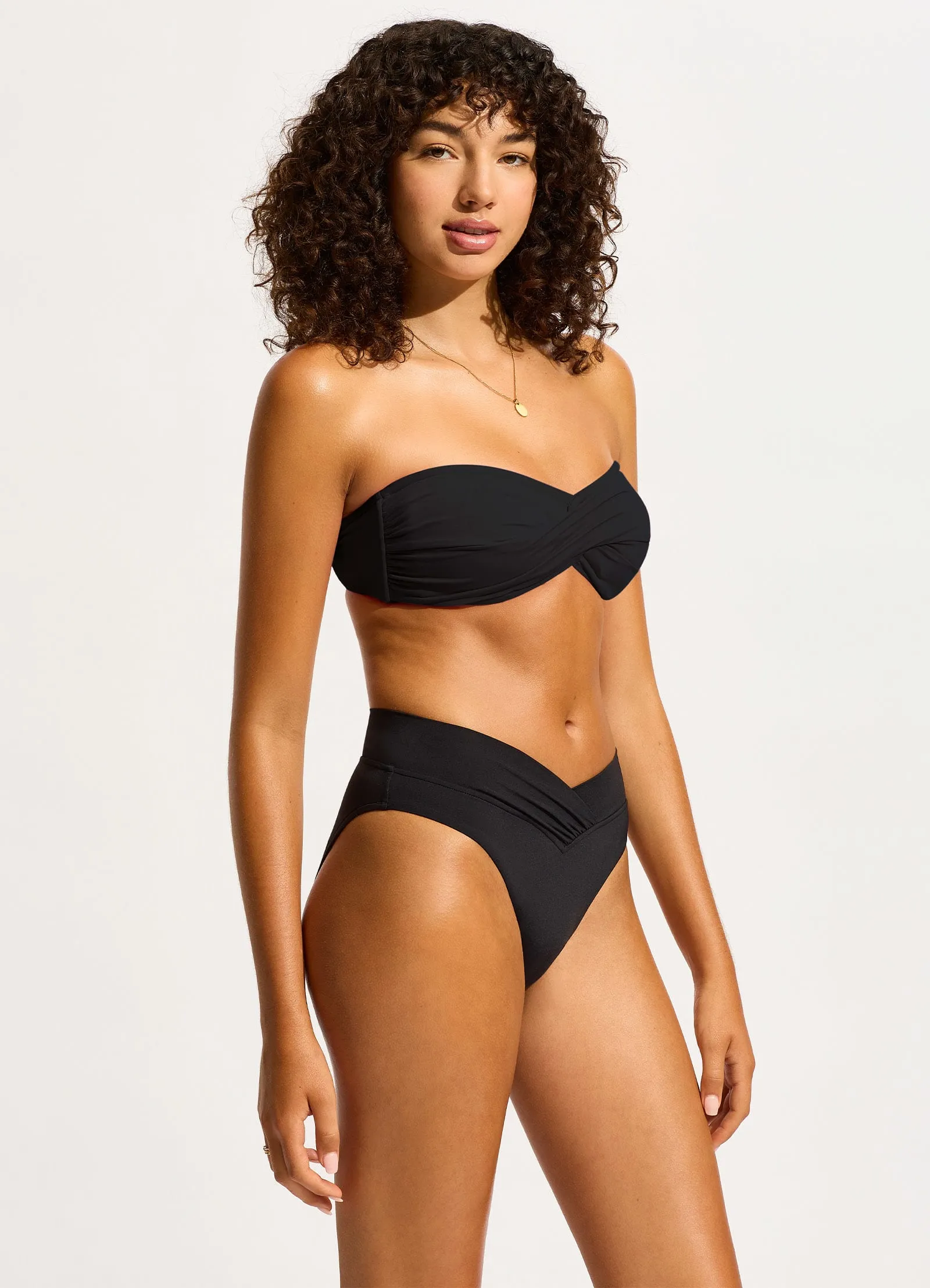 Seafolly Collective V Front High Cut Bikini Bottom - Black sold by Seafolly product image thumbnail 3