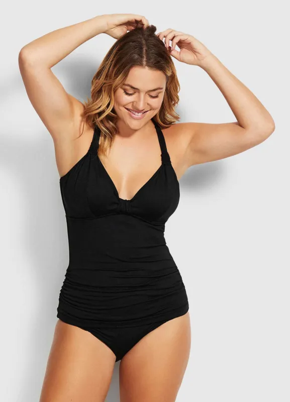 Seafolly F Cup Halter Singlet Top - Black sold by Seafolly