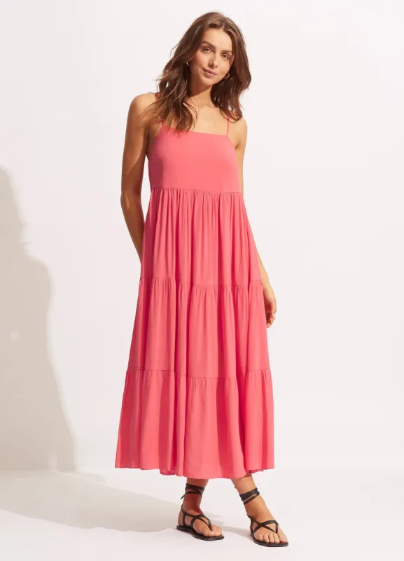 Weekend Tier Dress - Sun Kissed Coral sold by Seafolly
