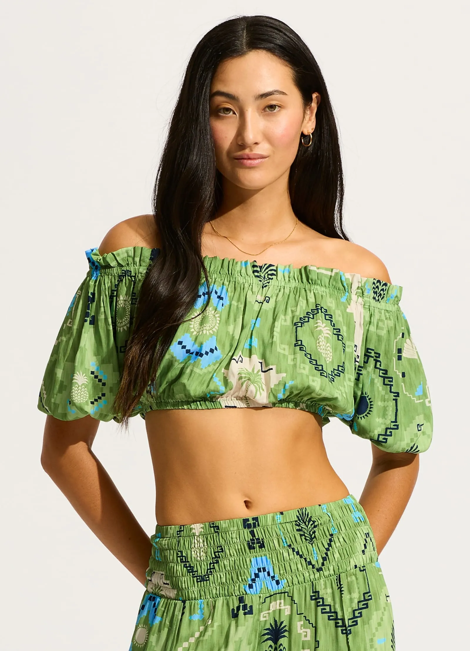 Kasbah Off Shoulder Top - Sage sold by Seafolly product image thumbnail 4