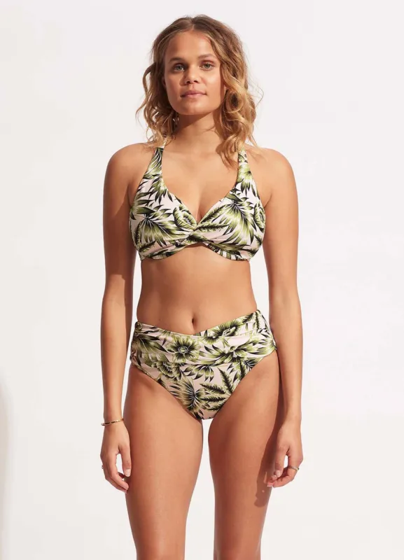 Island In The Sun High Waist Wrap Front Pant - Avocado sold by Seafolly