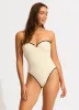 Beach Bound Ring Front Bandeau One Piece - Ecru sold by Seafolly