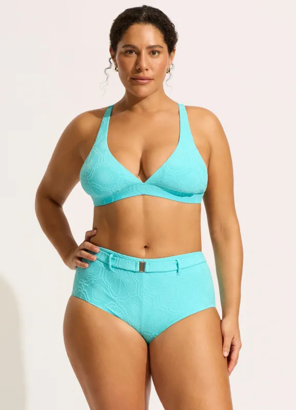 Oasis Belted Hollywood Boyleg Bikini Bottom - Atoll sold by Seafolly