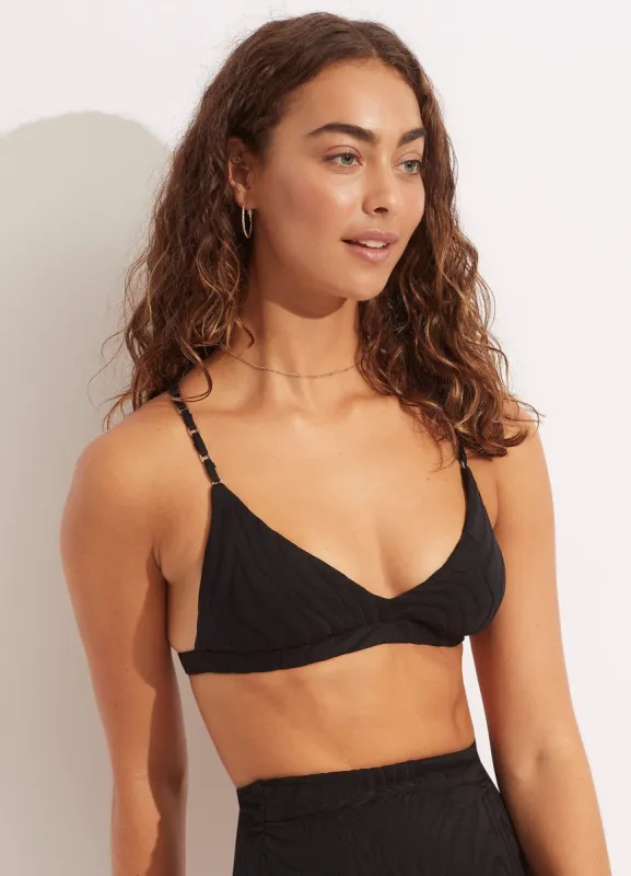 Second Wave Fixed Tri Bra - Black sold by Seafolly