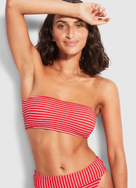 Seaside Stripe Tube Top - Chilli Red sold by Seafolly