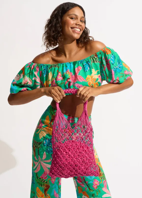 Macrame Cord Tote Bag - Pink sold by Seafolly