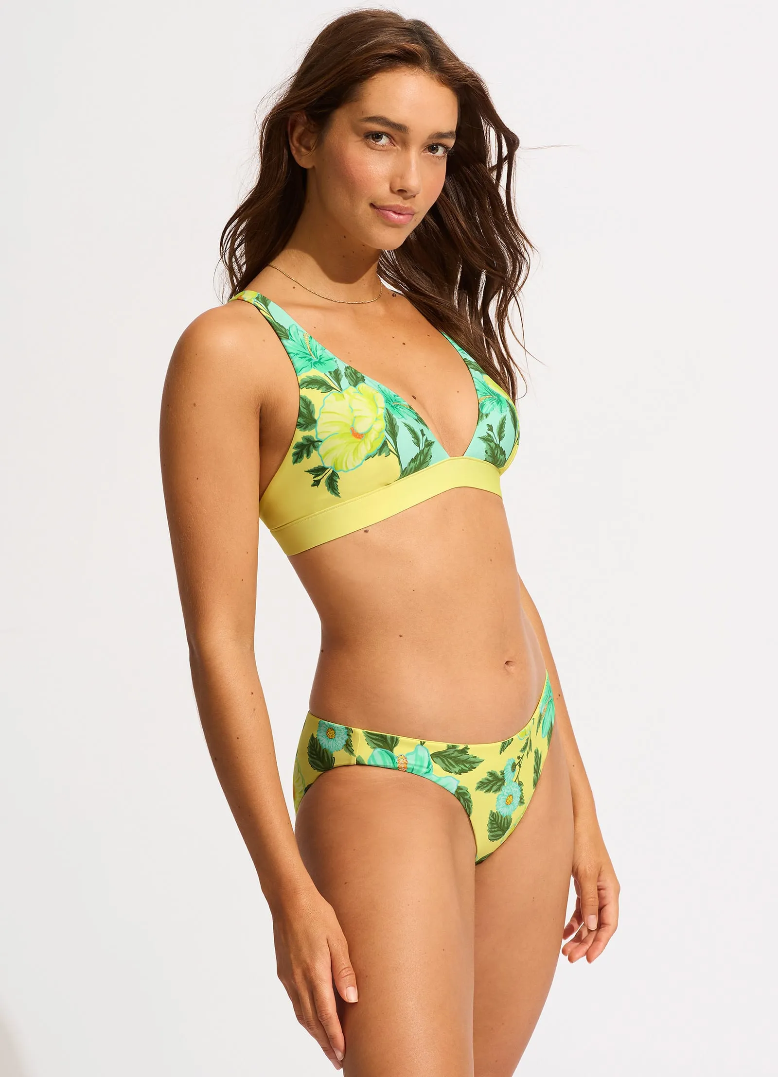 Garden Party Longline Triangle Bikini Top - Lime Light sold by Seafolly product image thumbnail 3