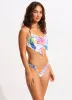 Under The Sea High Cut Rio Bikini Bottom - White sold by Seafolly