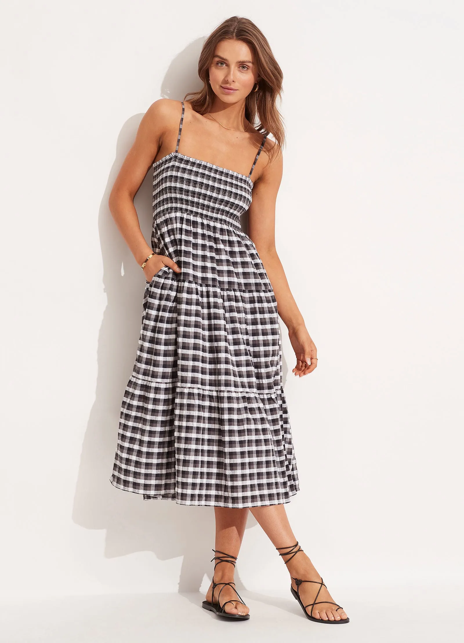 Gingham Maxi Dress - Black sold by Seafolly