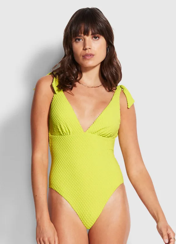 Riviera Deep V One Piece - Wild Lime sold by Seafolly
