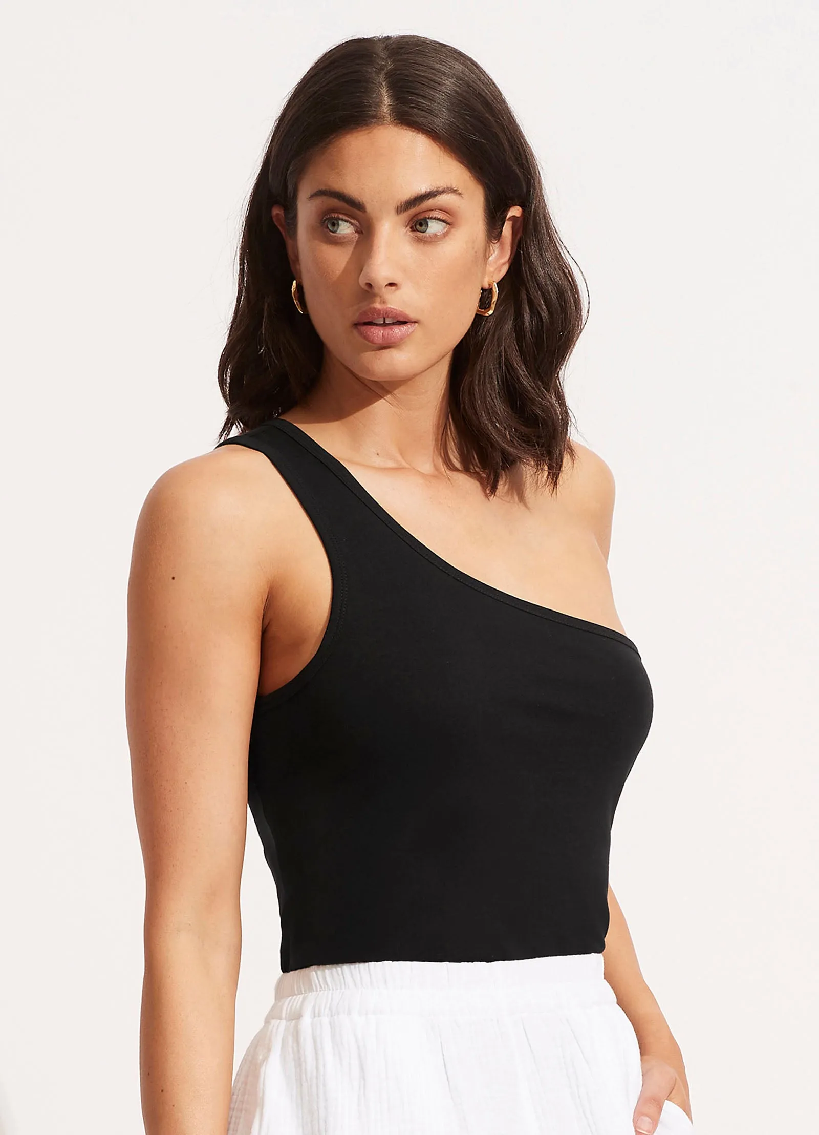 Jersey One Shoulder Top - Black sold by Seafolly product image thumbnail 3