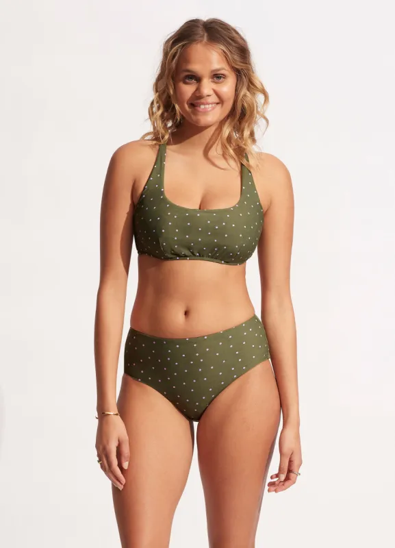 Paradise Garden Wide Side Retro - Avocado Spot sold by Seafolly