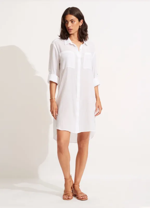 Crinkle Twill Beach Shirt - White sold by Seafolly