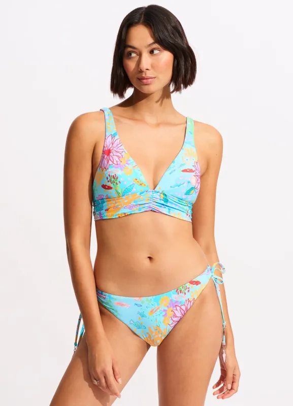 Under The Sea Triangle Bikini Top - Blue Mist sold by Seafolly