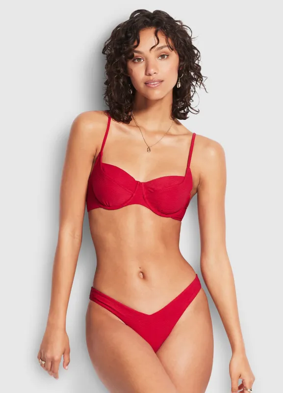 Capri Sea V High Cut Rio Bikini Pants - Ruby sold by Seafolly
