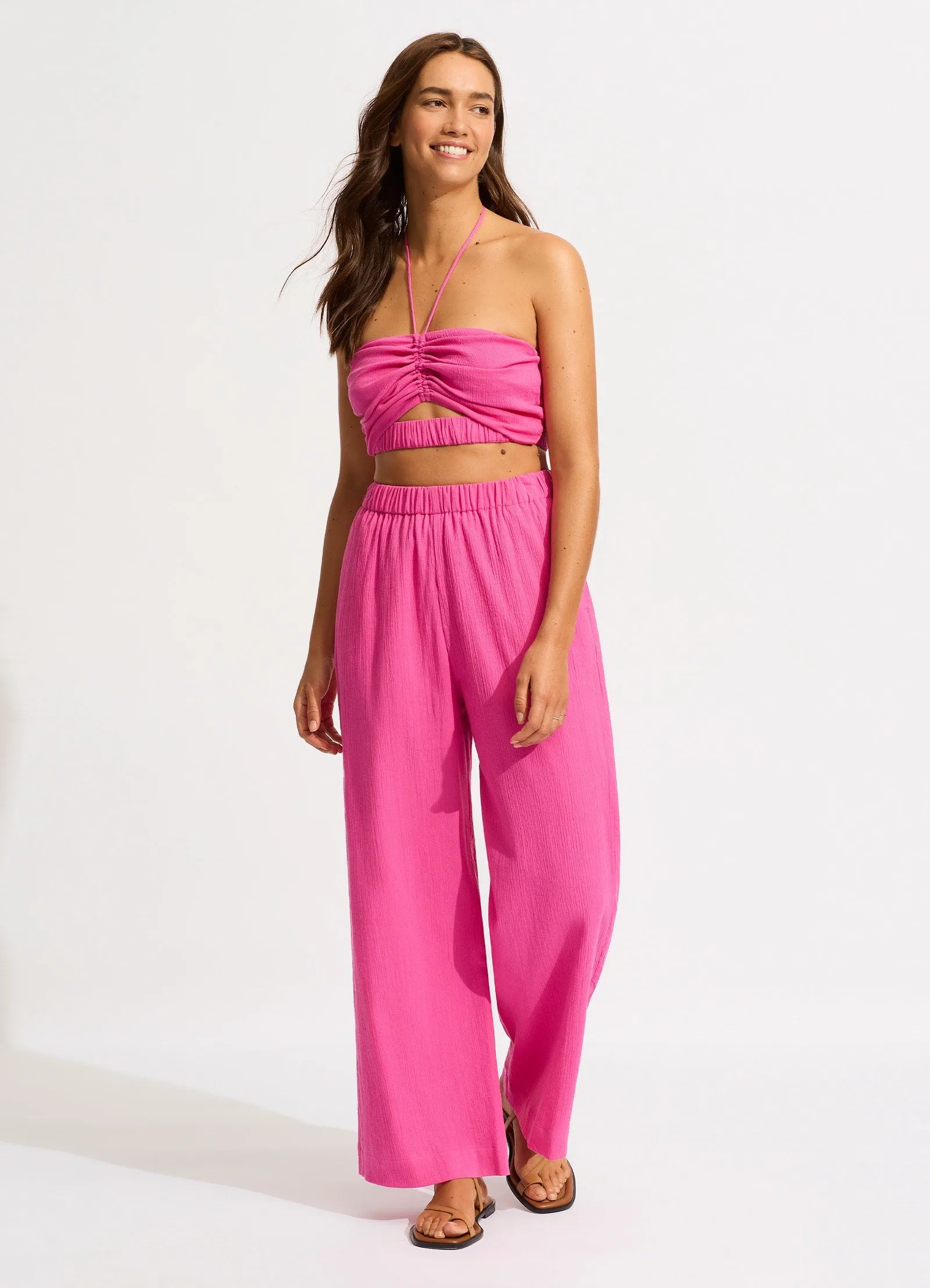Crinkle Beach Pant - Hot Pink sold by Seafolly