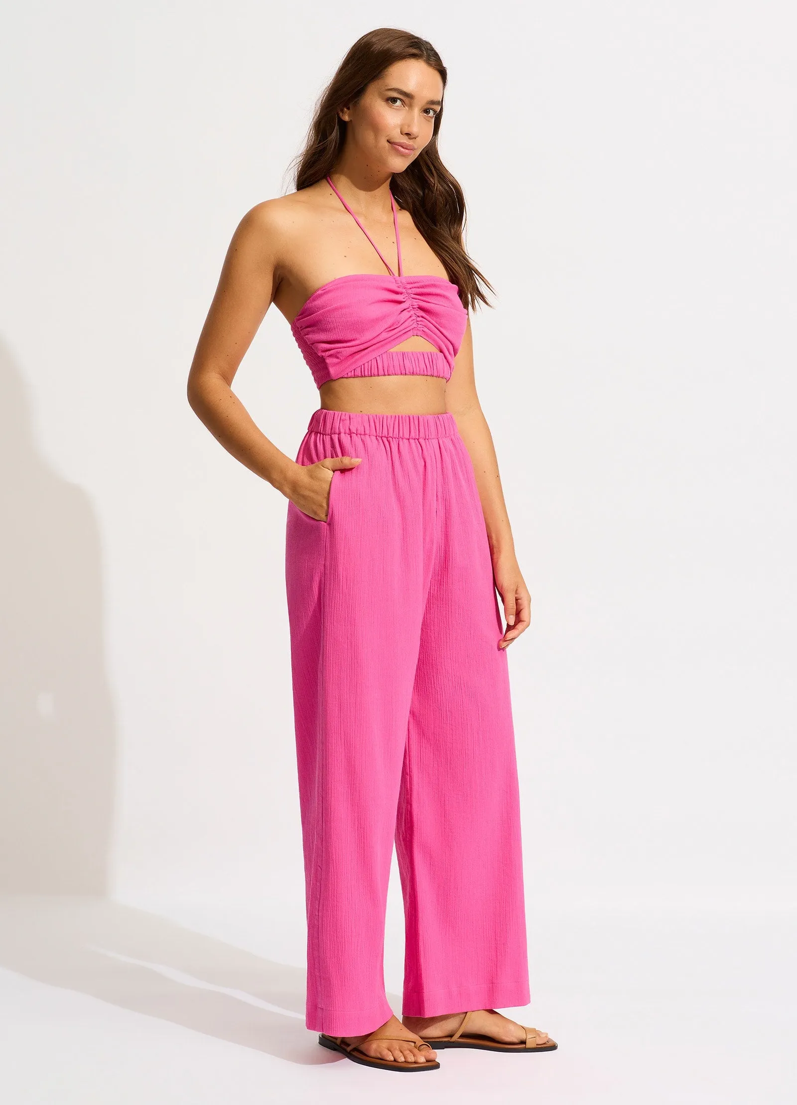 Crinkle Beach Pant - Hot Pink sold by Seafolly product image thumbnail 3