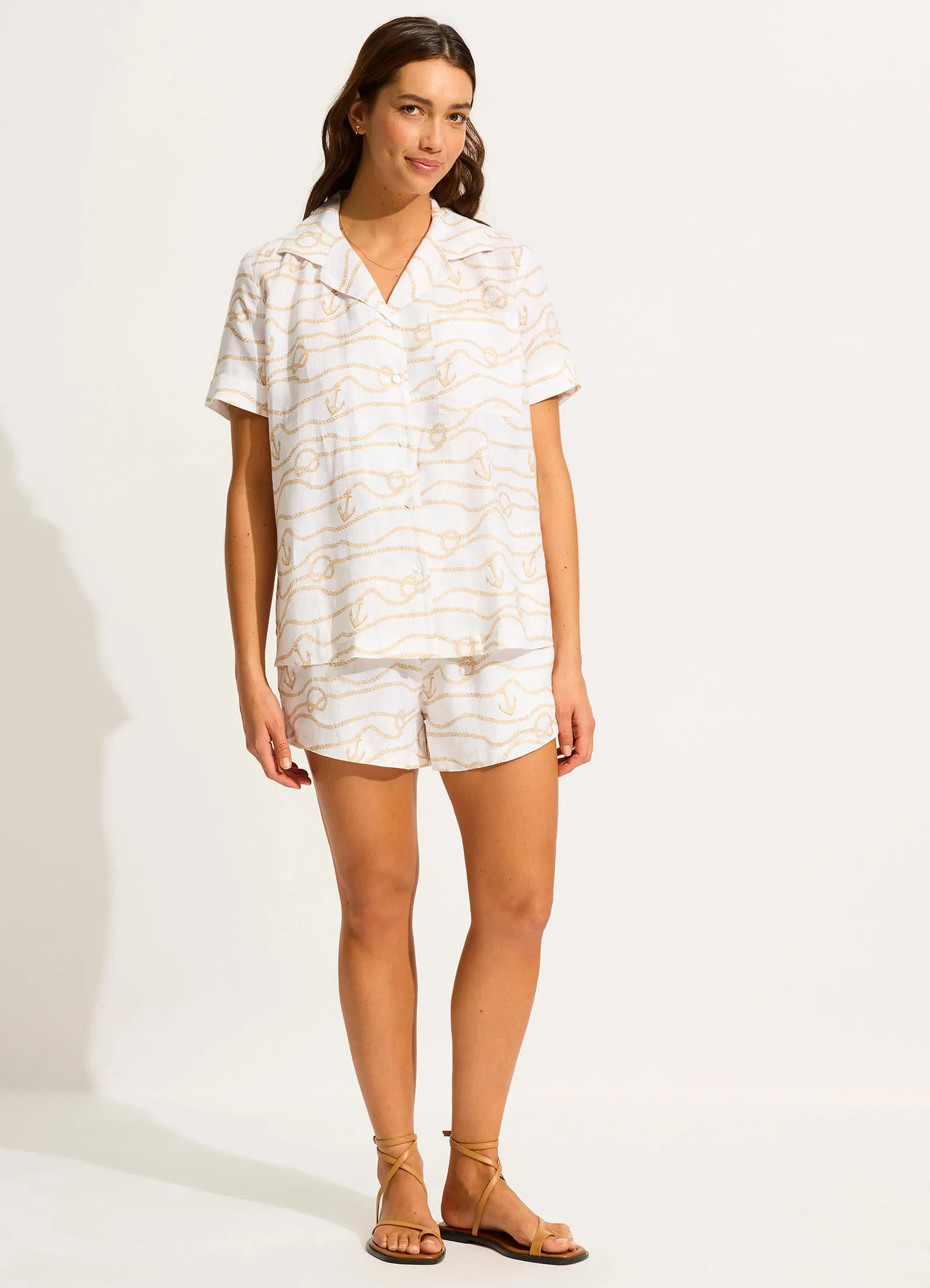 Set Sail Short Sleeve Shirt - Ecru sold by Seafolly