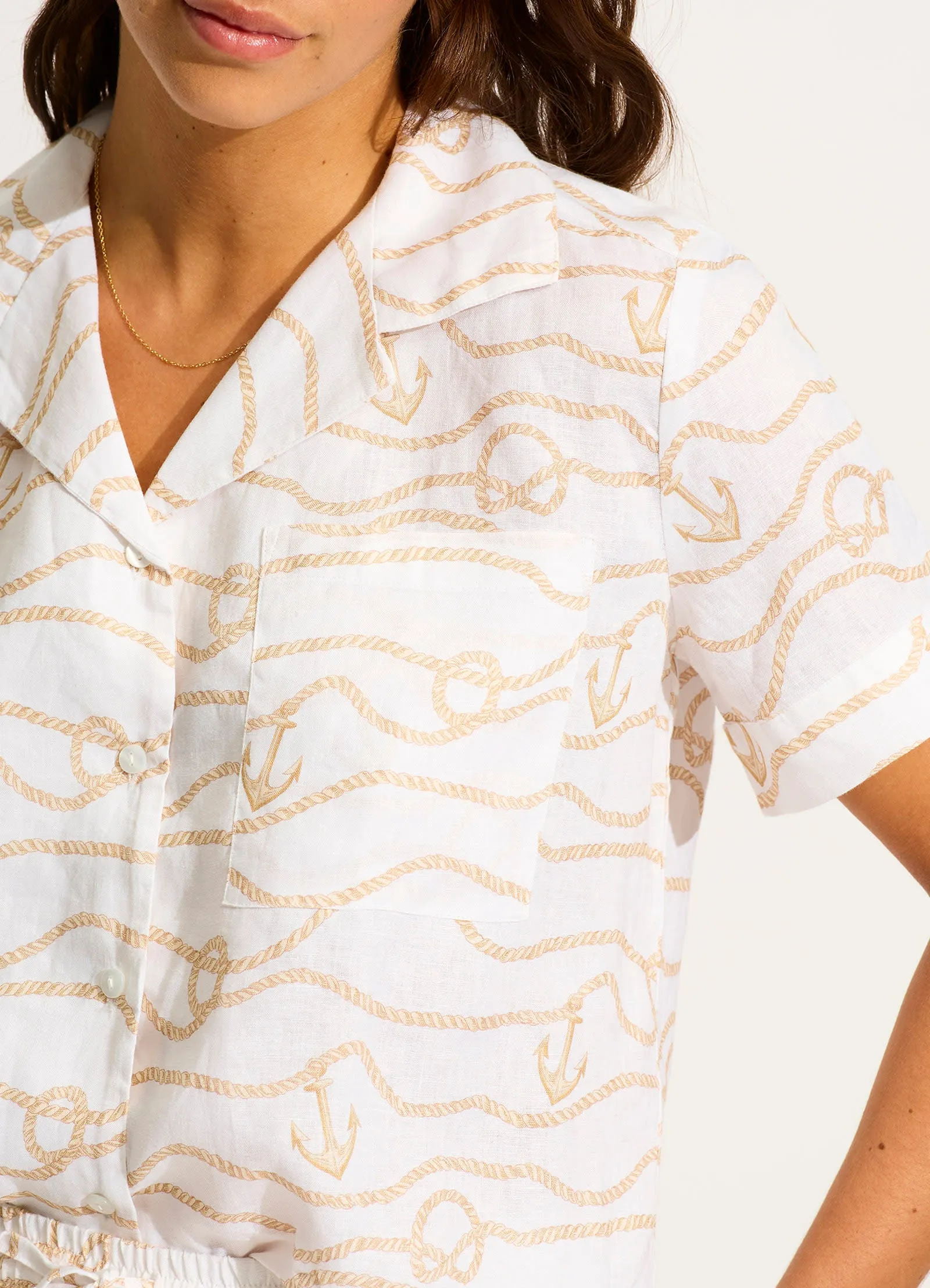 Set Sail Short Sleeve Shirt - Ecru sold by Seafolly product image thumbnail 4