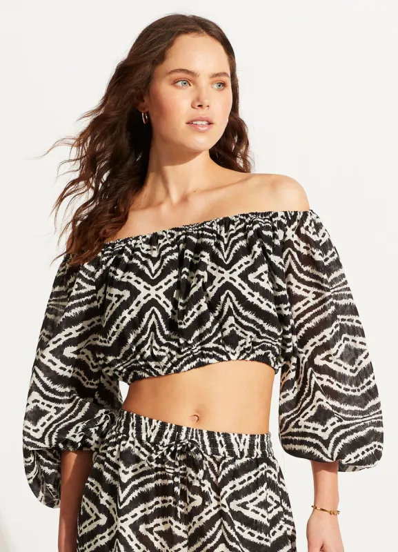 Zanzibar Crop Top - Black sold by Seafolly