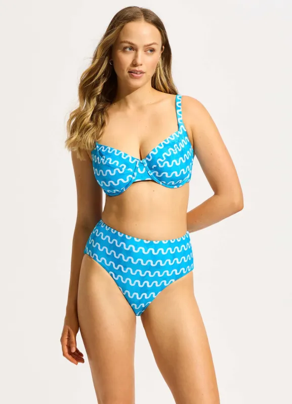Soundwave F Cup Underwire Bikini Top - Turquoise sold by Seafolly