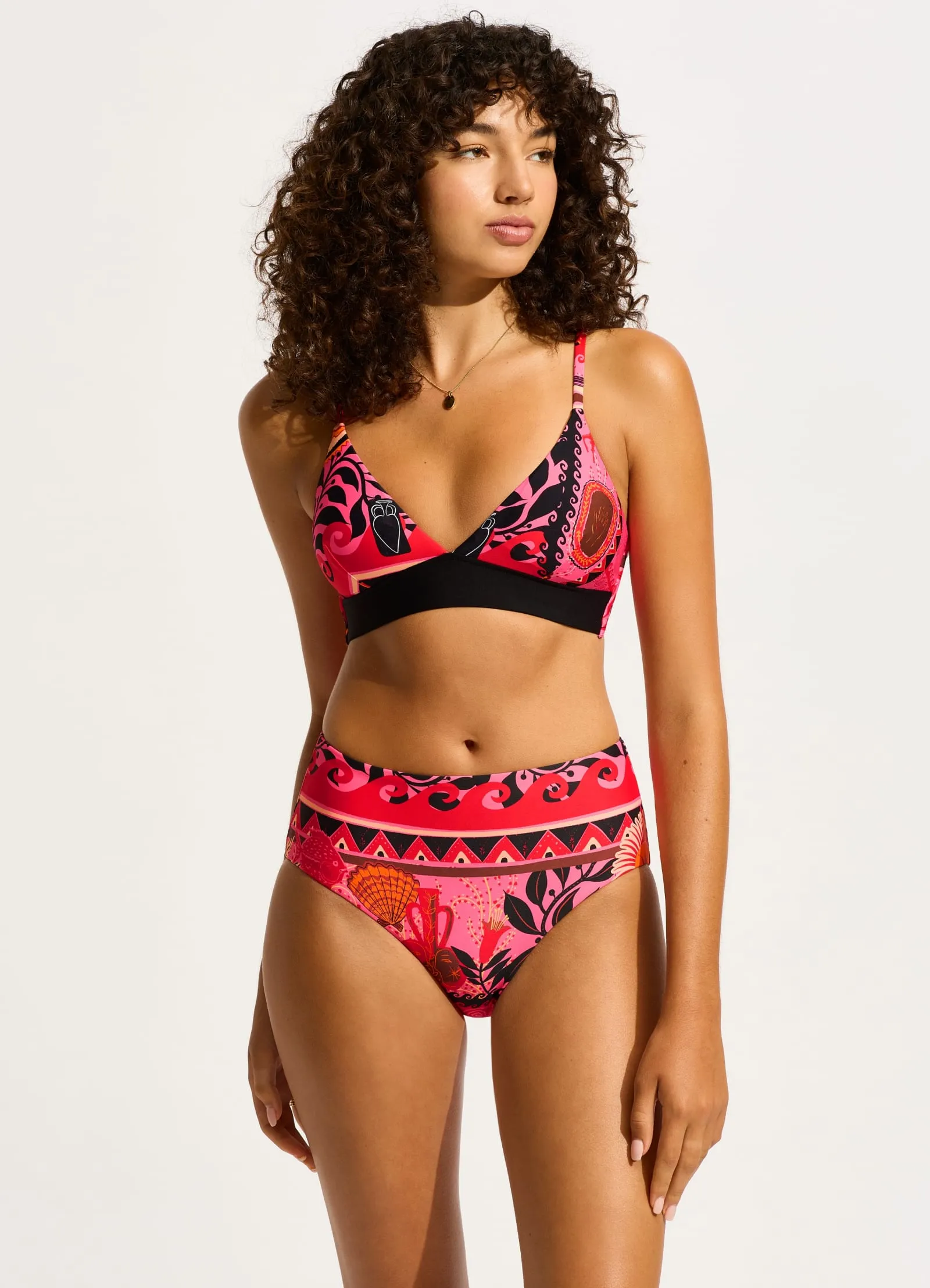 Atlantis High Waisted Bikini Bottom - Paradise Pink sold by Seafolly