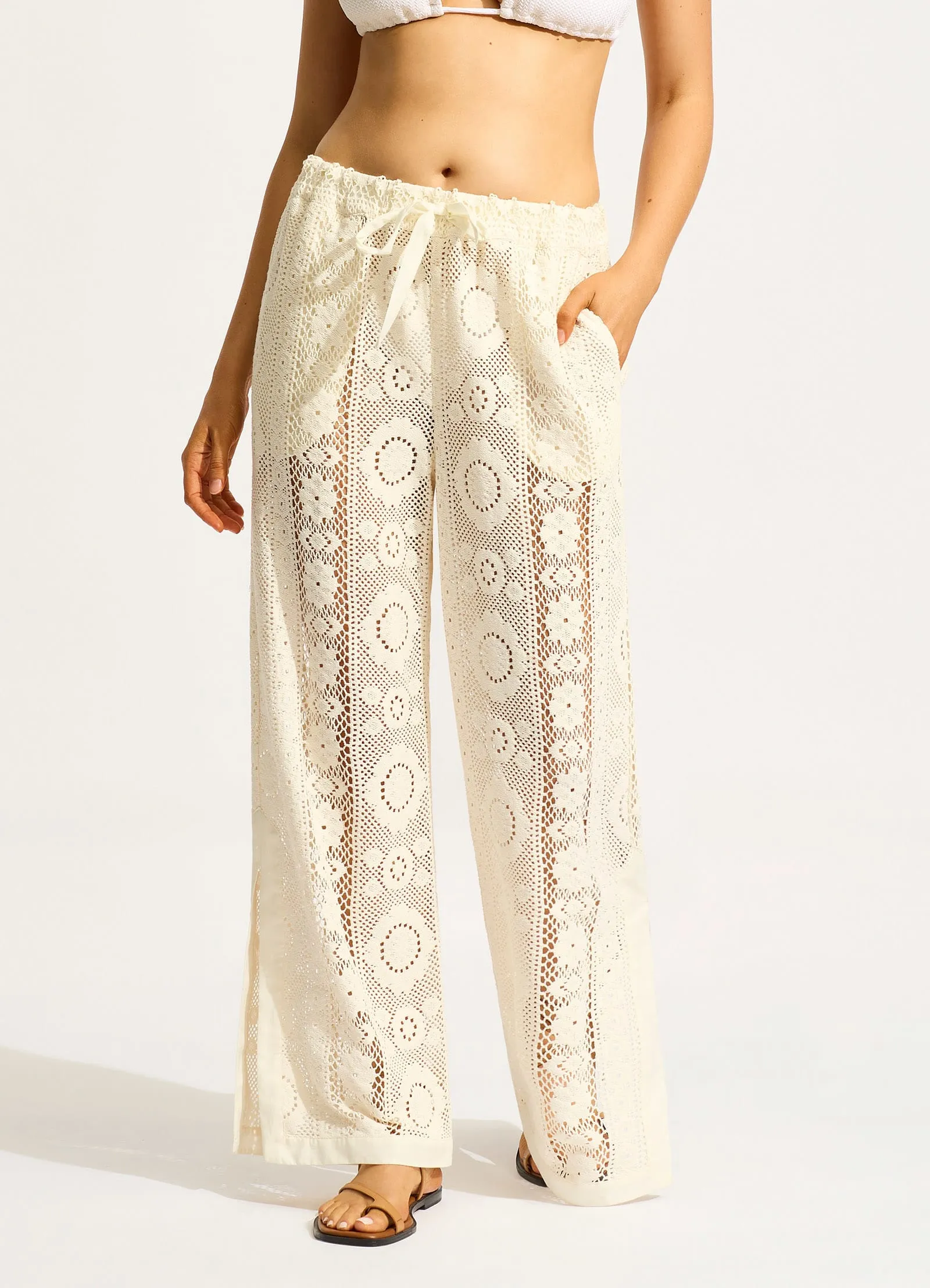 Corfu Crochet Pant - Ecru sold by Seafolly product image thumbnail 3