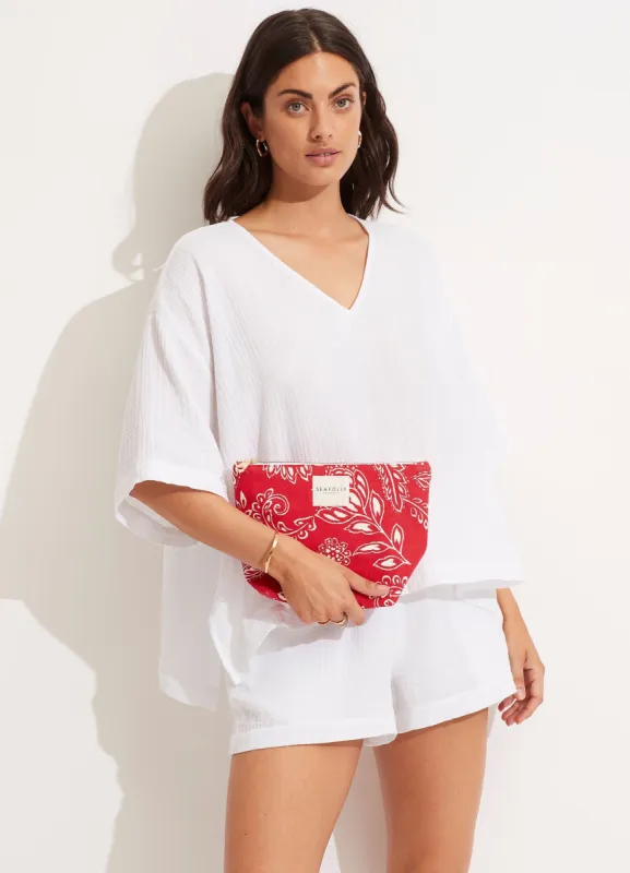Folklore Canvas Pouch - Chilli Red sold by Seafolly