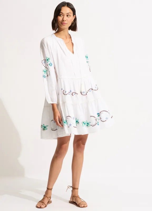 Eden Embroidery Tier Midi Dress - White sold by Seafolly