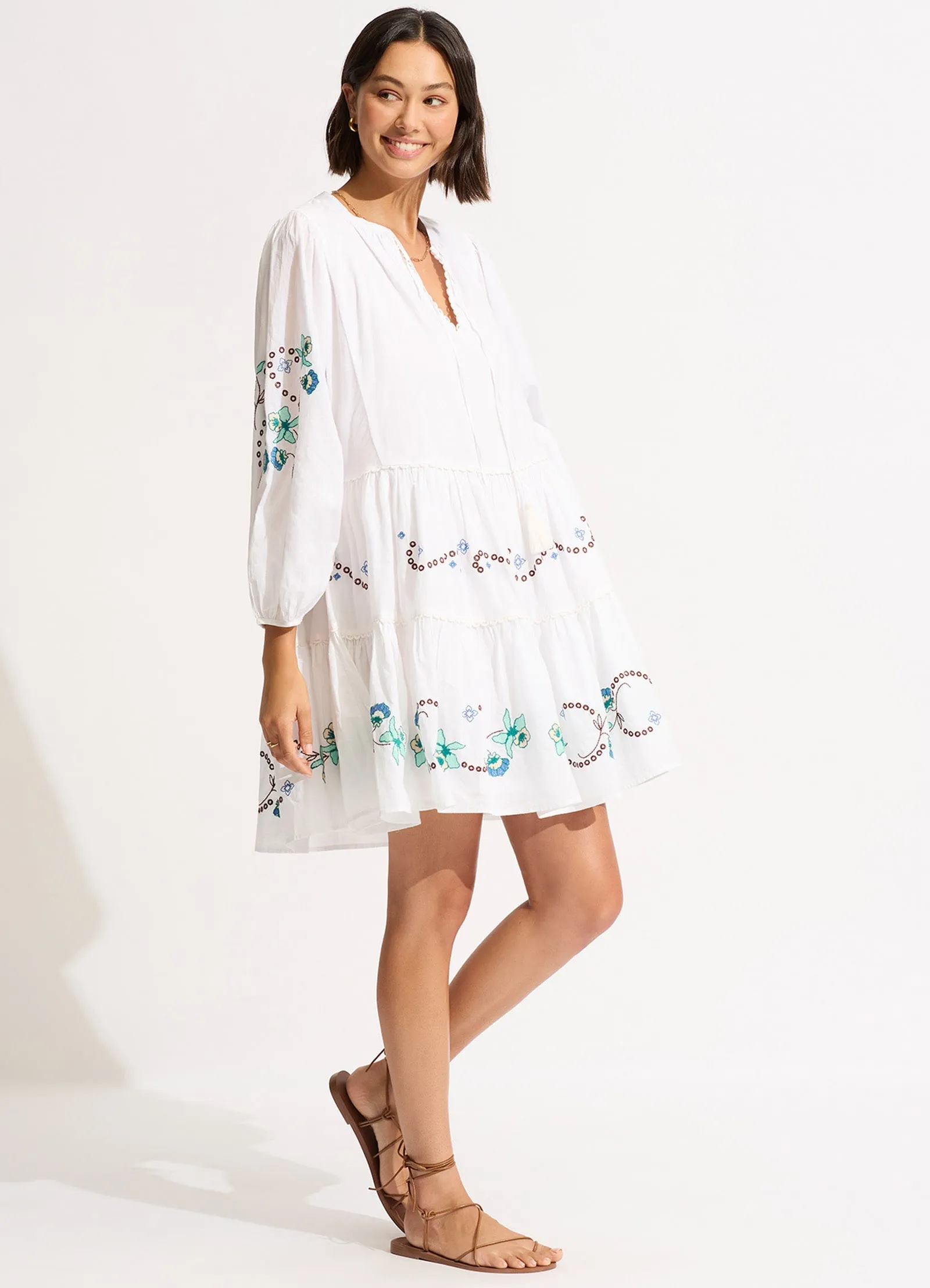 Eden Embroidery Tier Midi Dress - White sold by Seafolly product image thumbnail 2