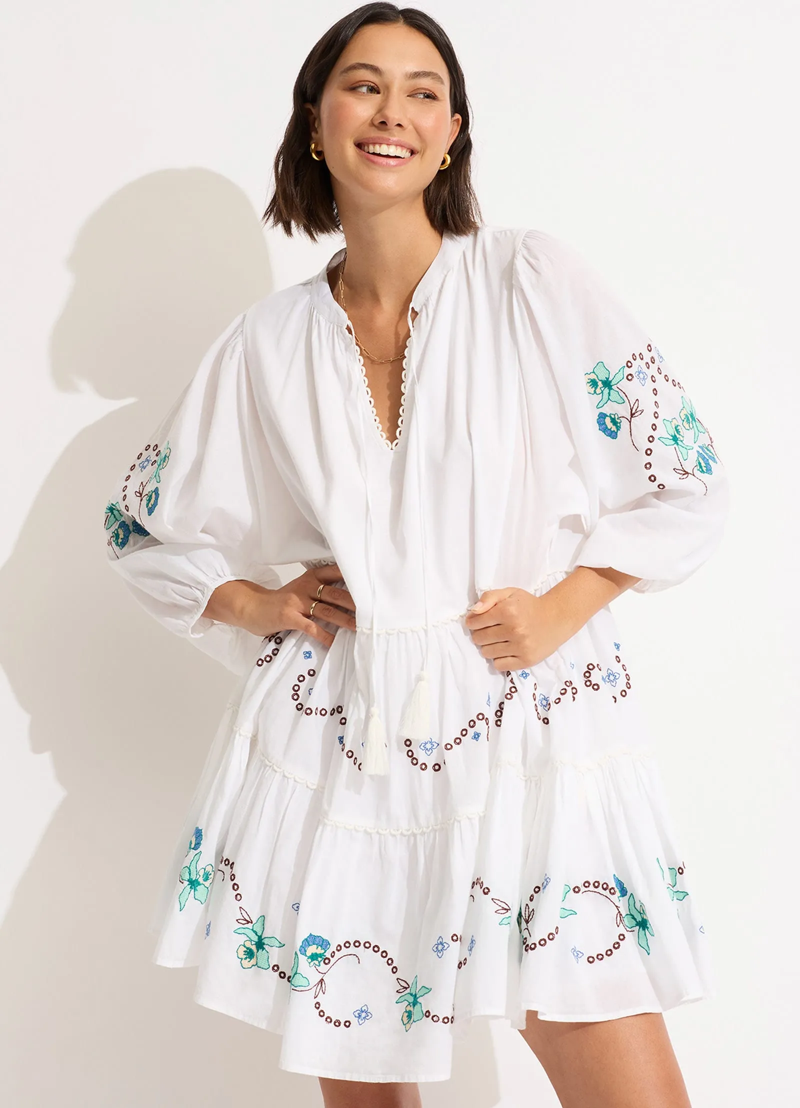 Eden Embroidery Tier Midi Dress - White sold by Seafolly product image thumbnail 5