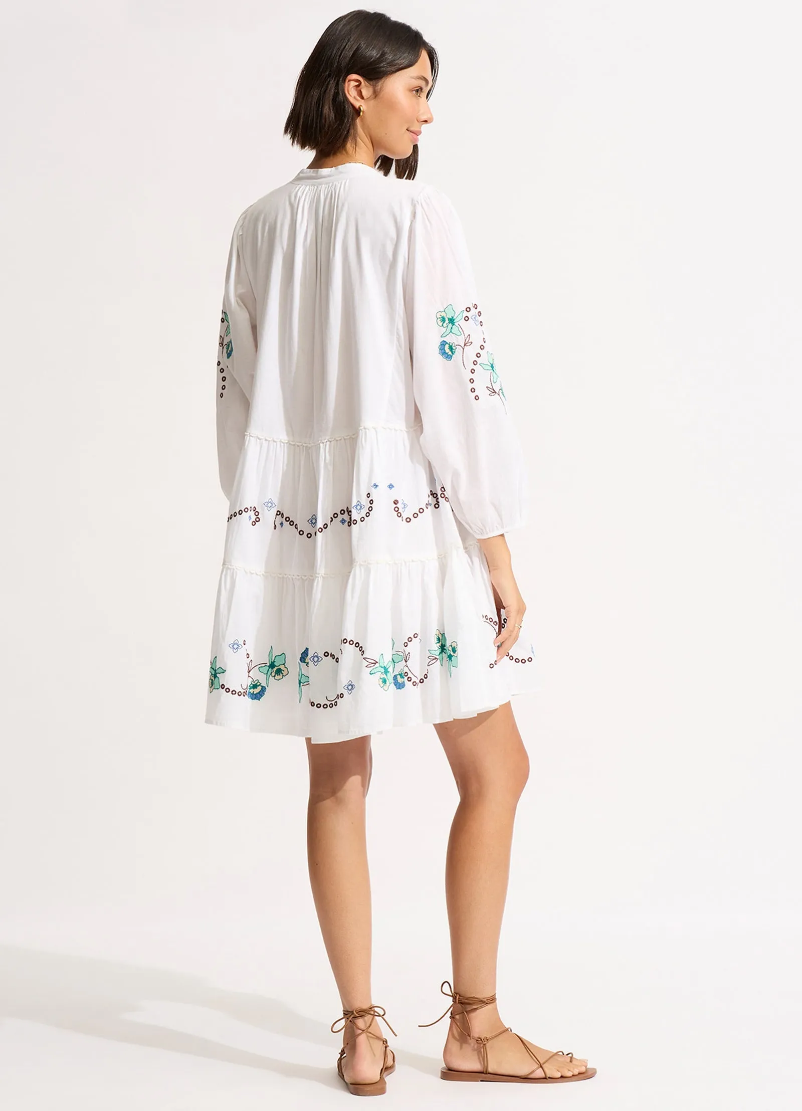 Eden Embroidery Tier Midi Dress - White sold by Seafolly product image thumbnail 3