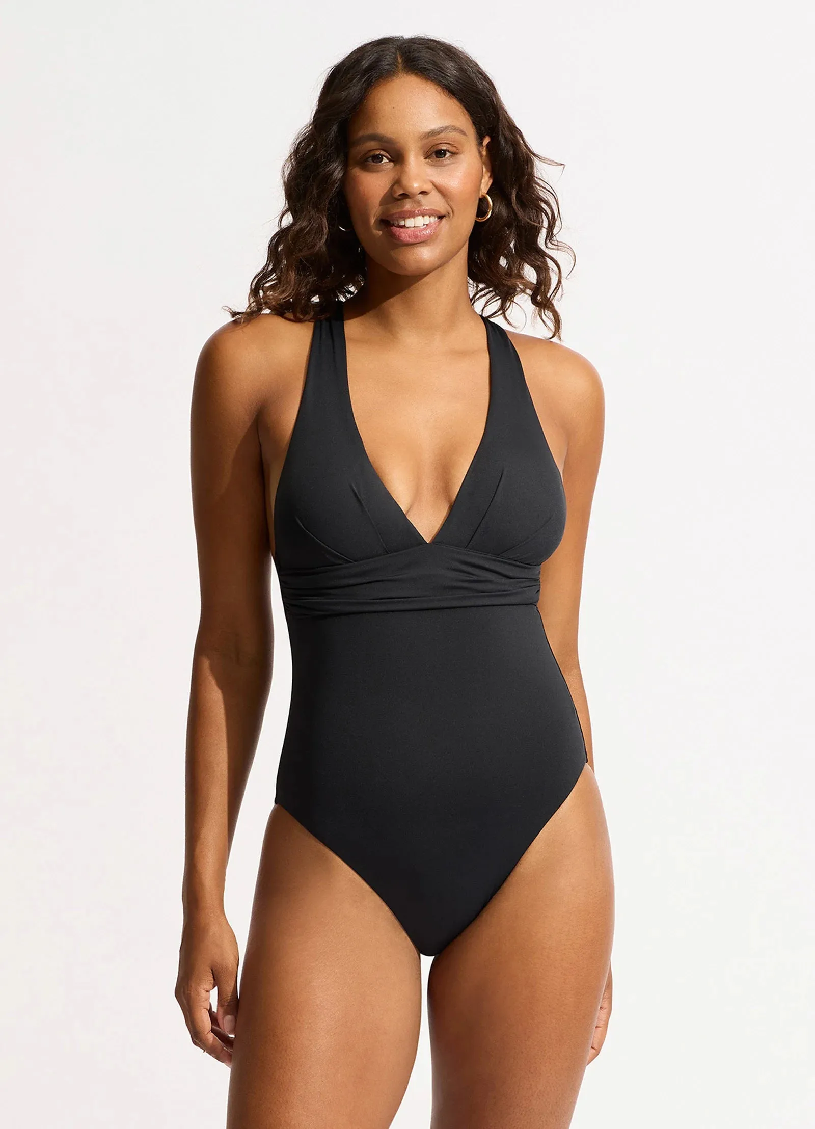 Seafolly Collective Cross Back One Piece - Black sold by Seafolly