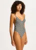 Kasbah V Neck One Piece - Black sold by Seafolly