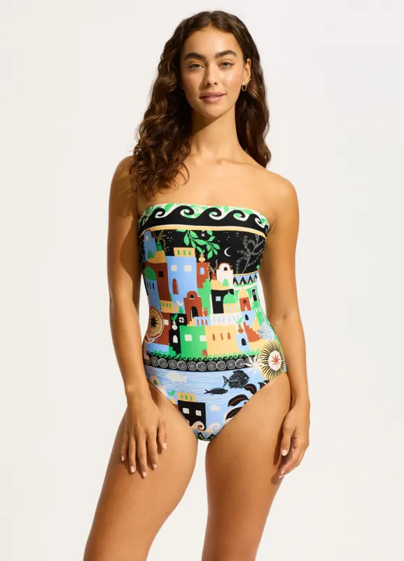 Atlantis Bandeau One Piece - Ecru sold by Seafolly