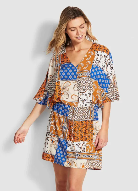 El Dorado Patchwork Kaftan - Cobalt Blue sold by Seafolly