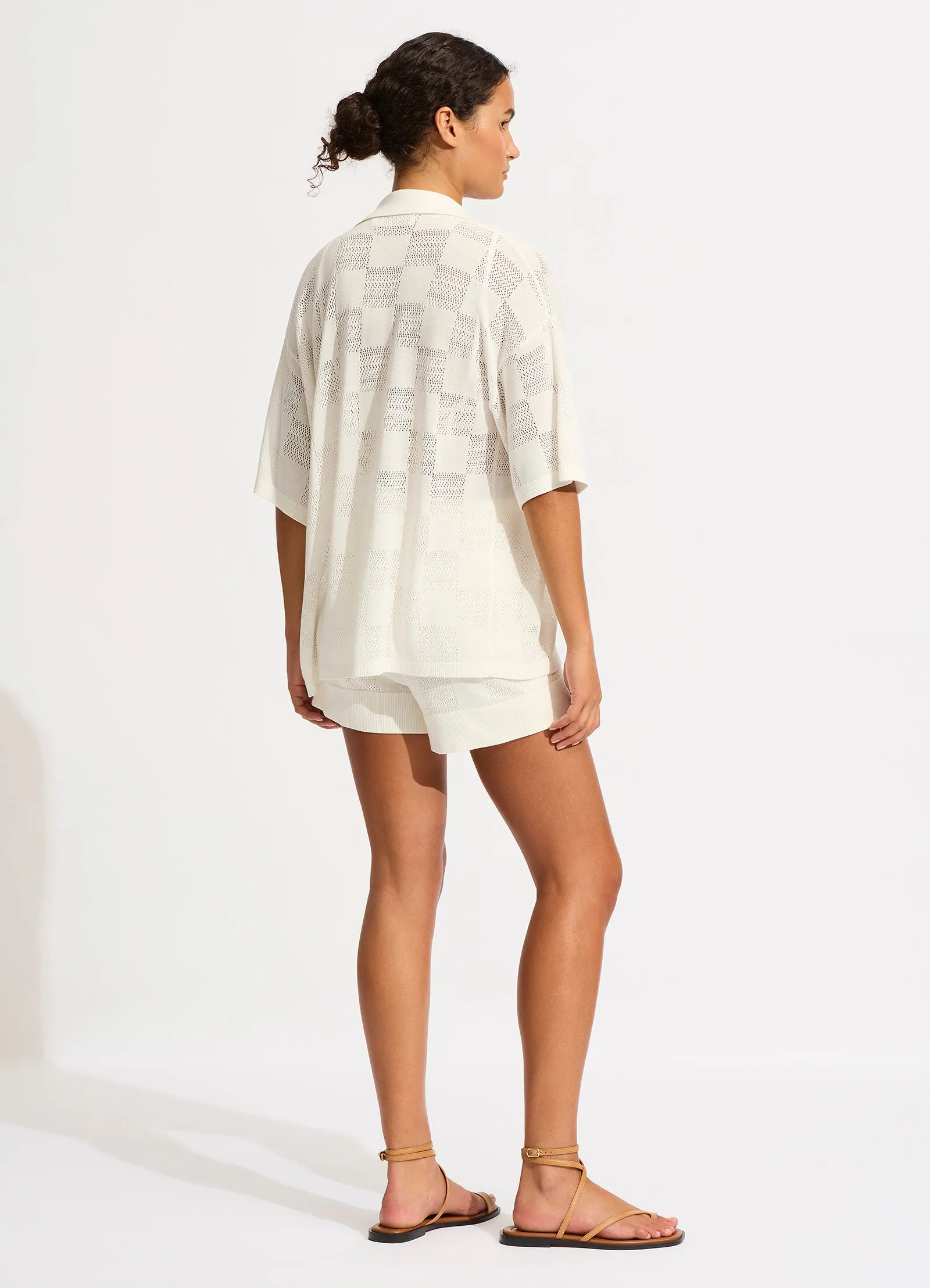 Button Up Checkered Knit Shirt - Natural sold by Seafolly product image thumbnail 4