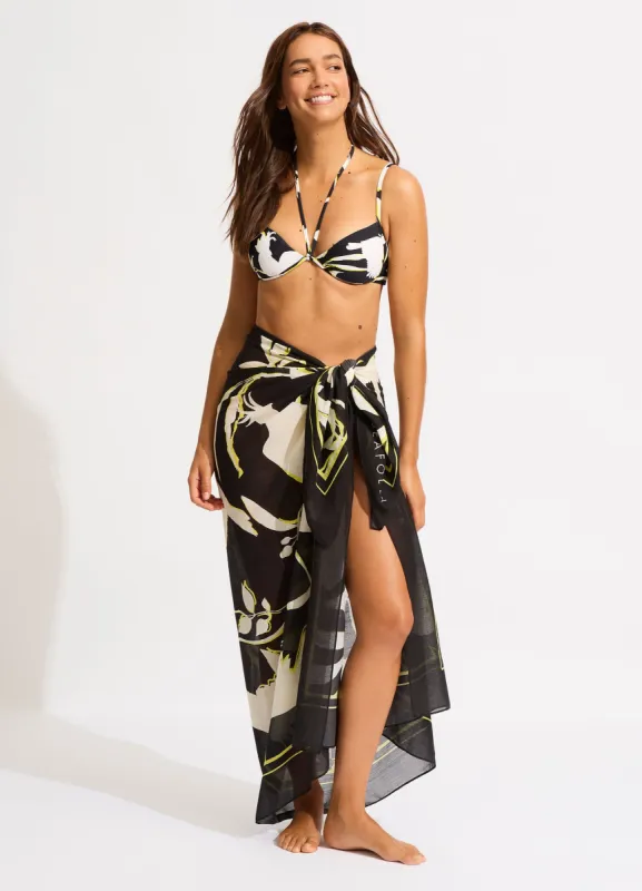 Birds Of Paradise Sarong - Black sold by Seafolly