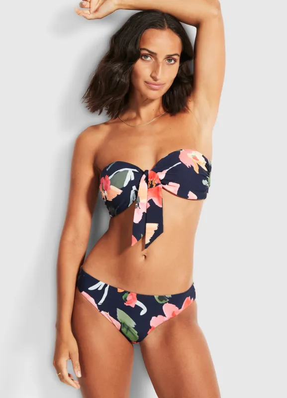 Summer Memoirs Twist Tie Front Bandeau  - Indigo sold by Seafolly
