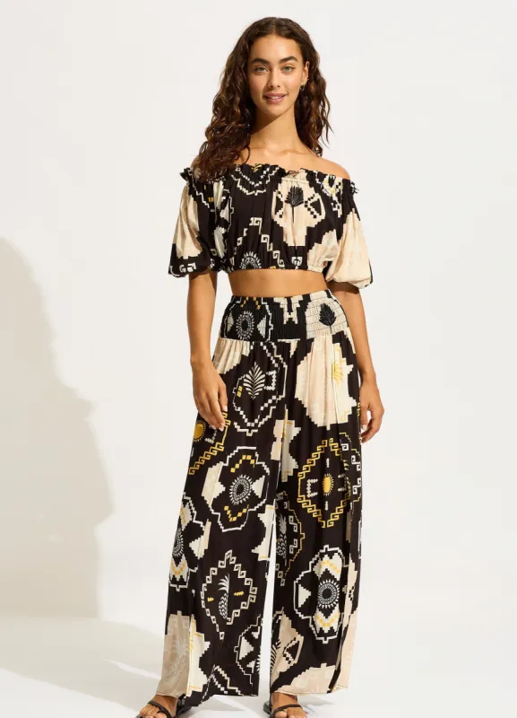 Kasbah Shirring Pant - Black sold by Seafolly