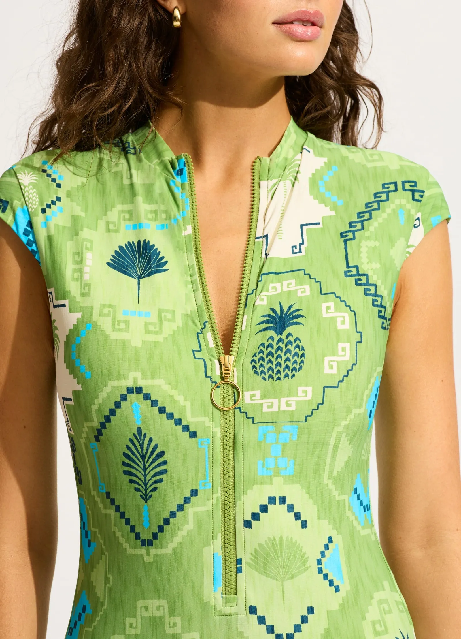 Kasbah Zip Front One Piece - Sage sold by Seafolly product image thumbnail 4