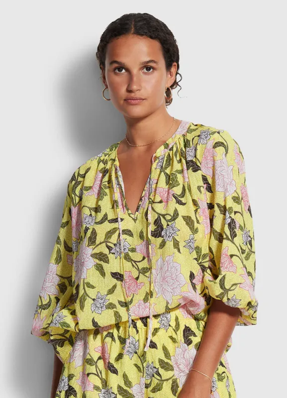 Boheme Floral Peasant Top - Lime Light sold by Seafolly