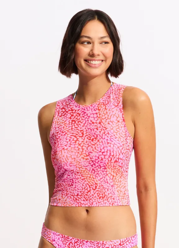 Sea Skin Mesh Tank Top - Fuchsia Rose sold by Seafolly
