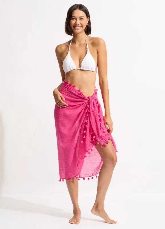 Cotton Gauze Sarong - Fuchsia Rose sold by Seafolly