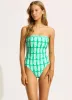 Secret Garden DD Bandeau One Piece - Jade sold by Seafolly