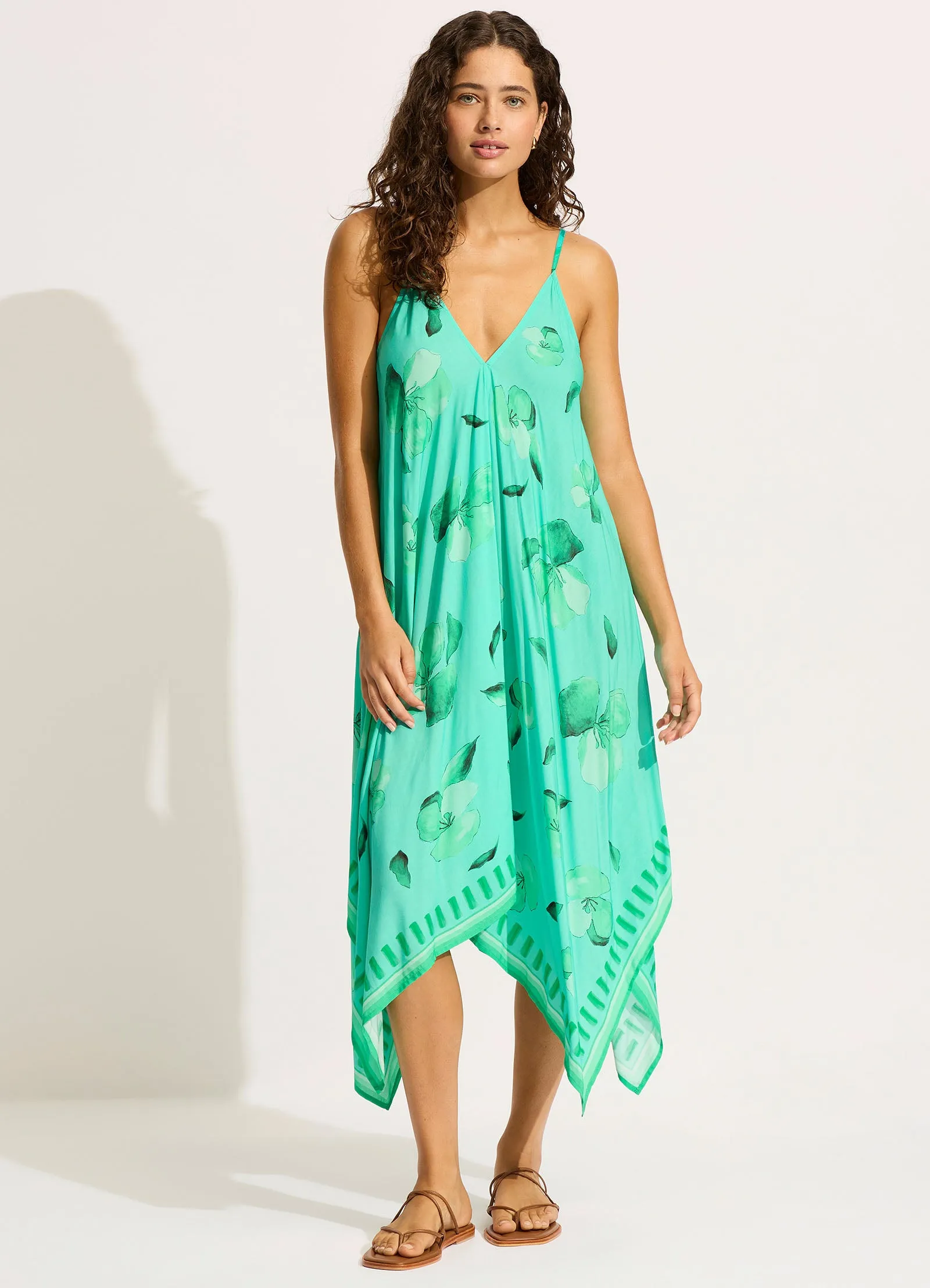 Secret Garden Scarf Midi Dress - Jade sold by Seafolly