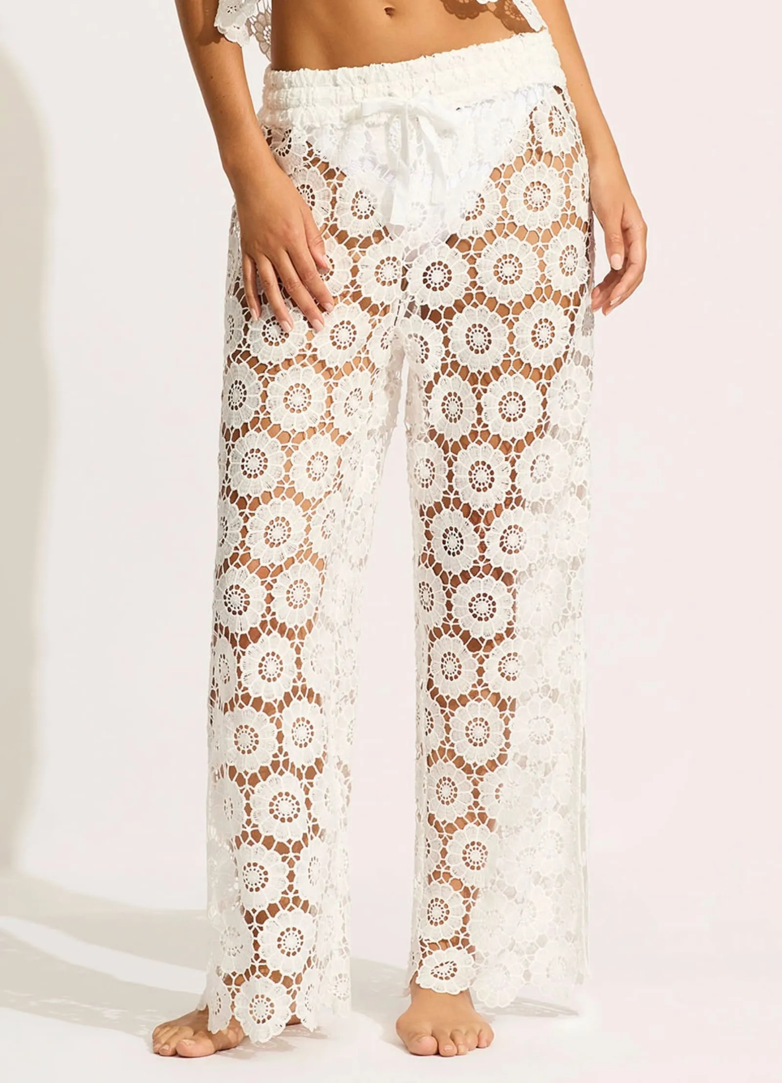 Secret Garden Side Split Pant - White sold by Seafolly product image thumbnail 2